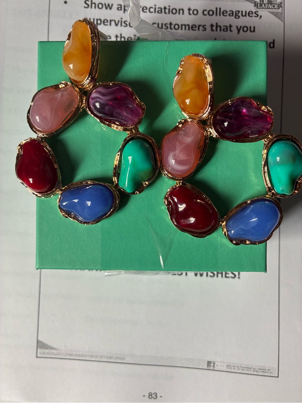Colorful Multi-Stone Hoop Earrings - Women Jewelry